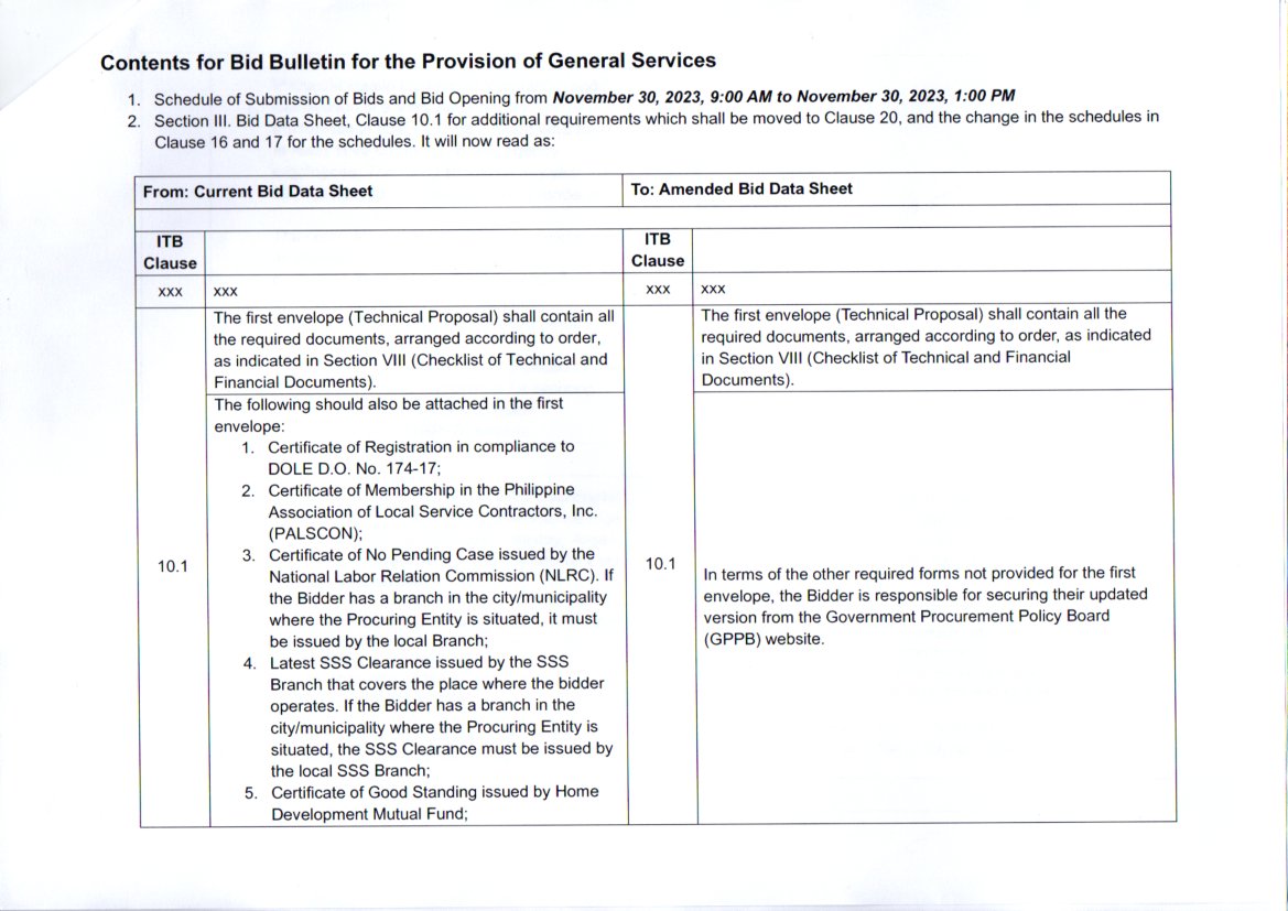 bid bulletin1 provision general services p2of5