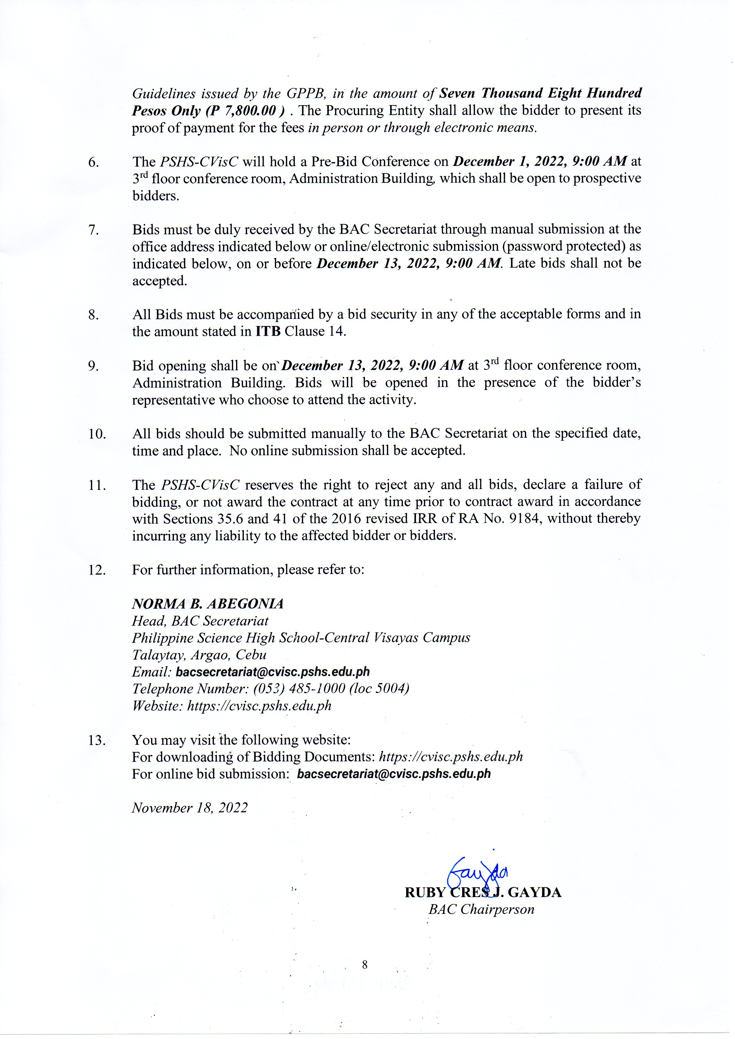 itb provision general services p2of2