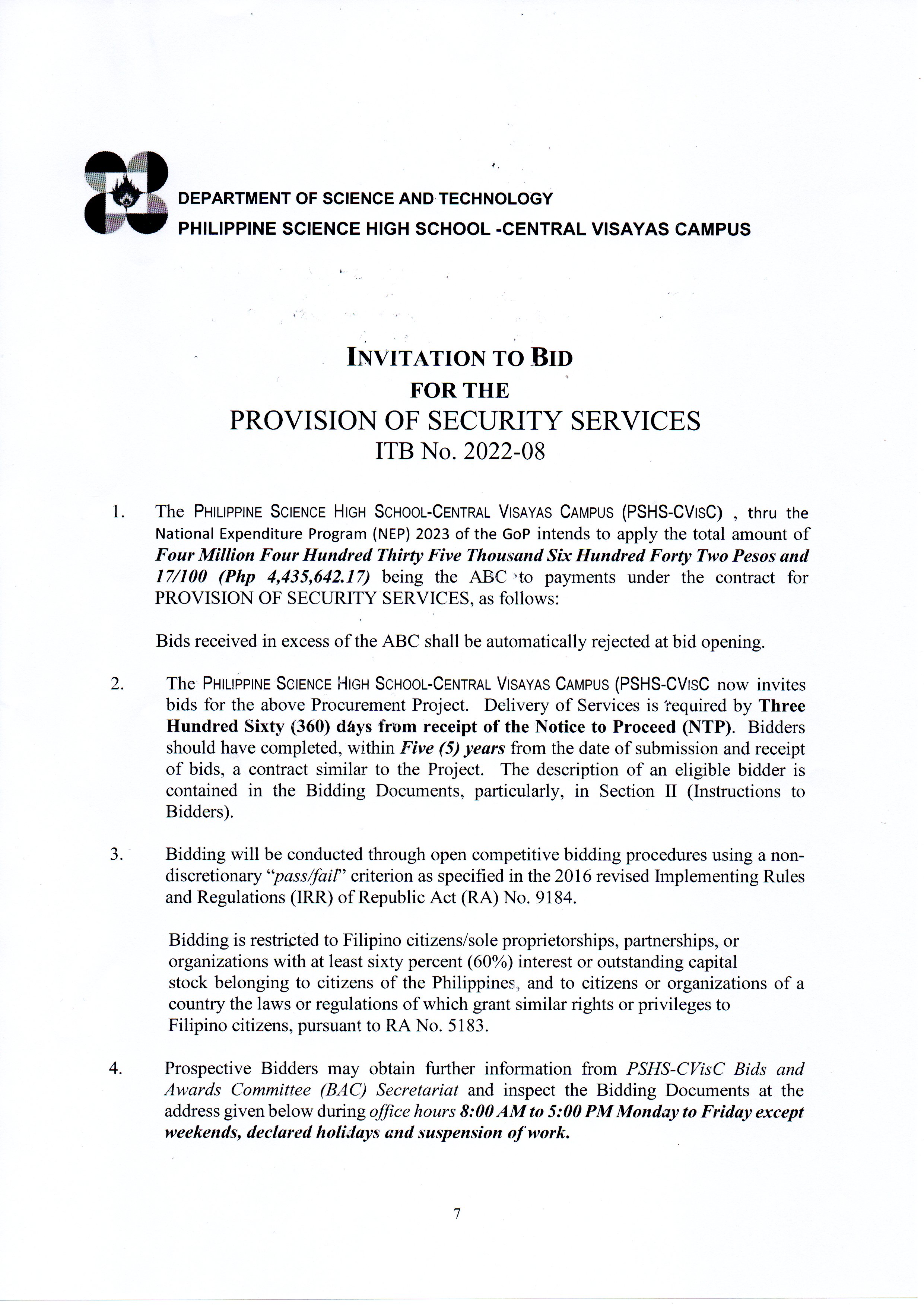 itb provision security services p1of2