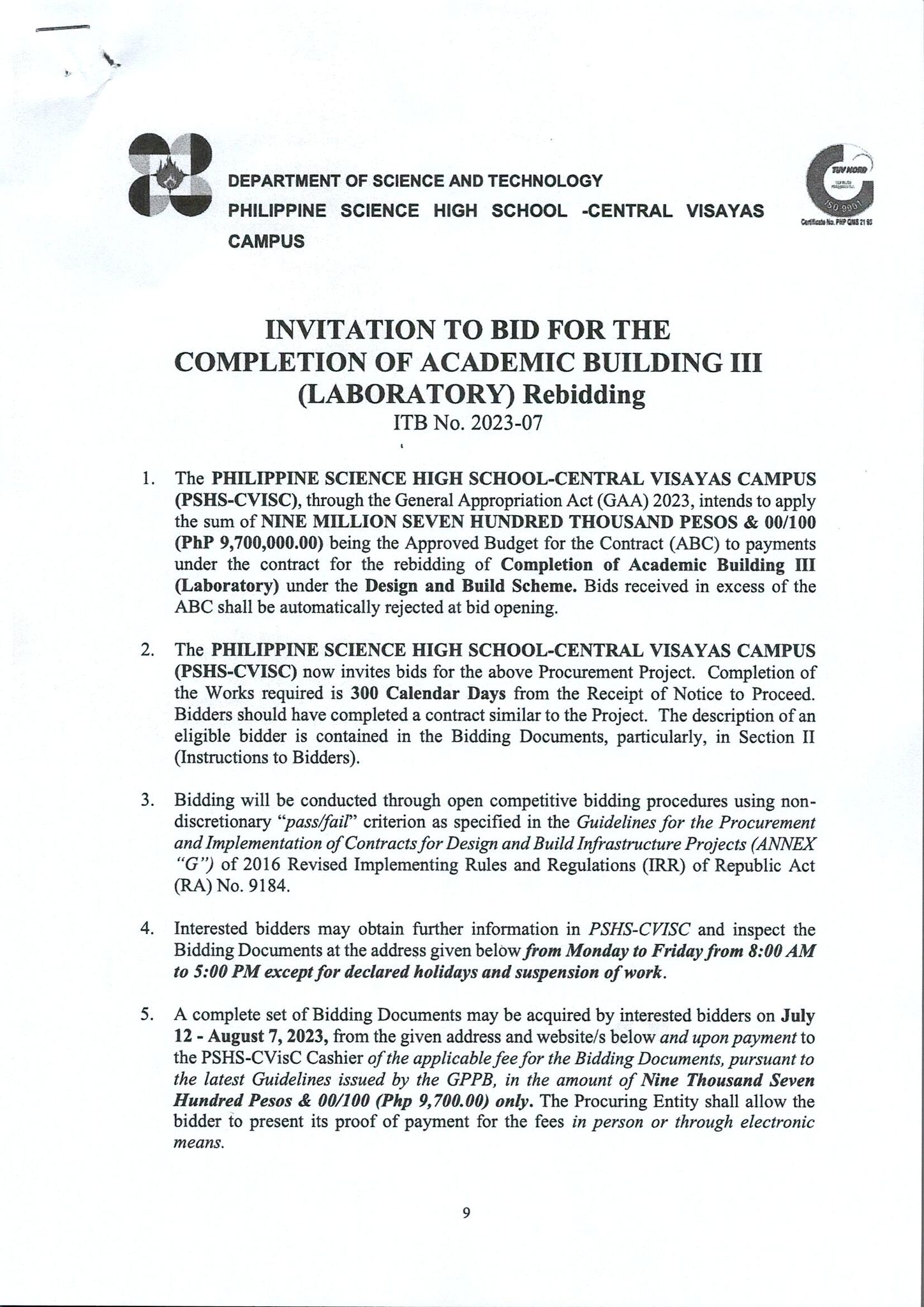 itb completion of academic building 307122023 p1of2