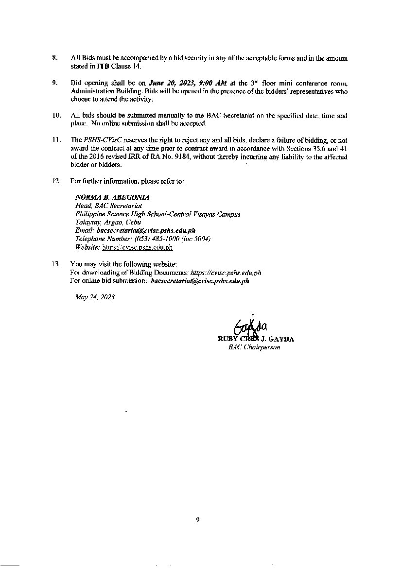 itb procurement of engg lab and dorm furniture p2of2