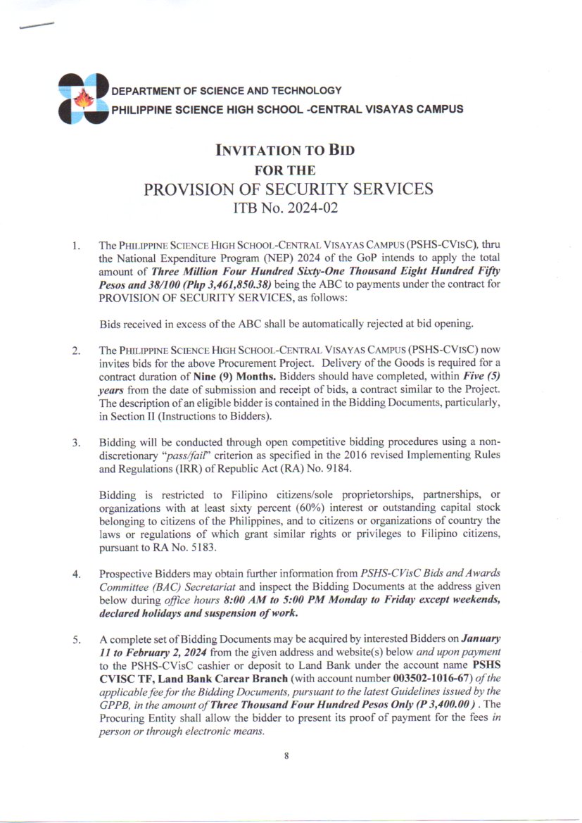 itb provision security services 2024 p1of2